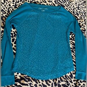 Aeropostale Blue Sparkle Long Sleeve Shirt